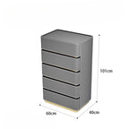 3 4 5 drawers Saddle leather Storage locker household living room drawer cabinet Italian light luxury wood Dressers Furniture