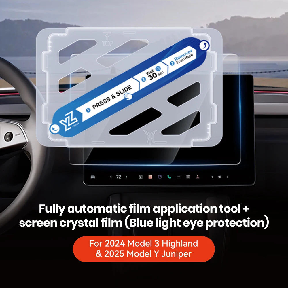 YZ Tempered Glass Screen Protector For Tesla Model 3 Y Center Console Anti Glare HD Film Protection Screen Protecto Accessories