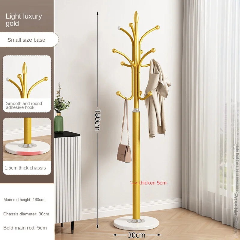 Iron Hat Rack Floor Standing Bedroom Hanger Household Living Room Vertical Minimalist Clothes and Clothing Storage Rack