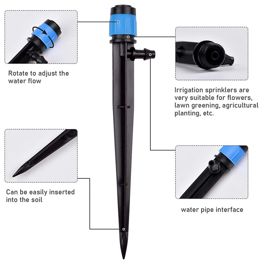 10-300Pcs Garden Micro Drip Irrigation 360 Degrees Rotating Nozzle Sprayer Sprinkler for 4/7" Hose Garden Plants Watering System