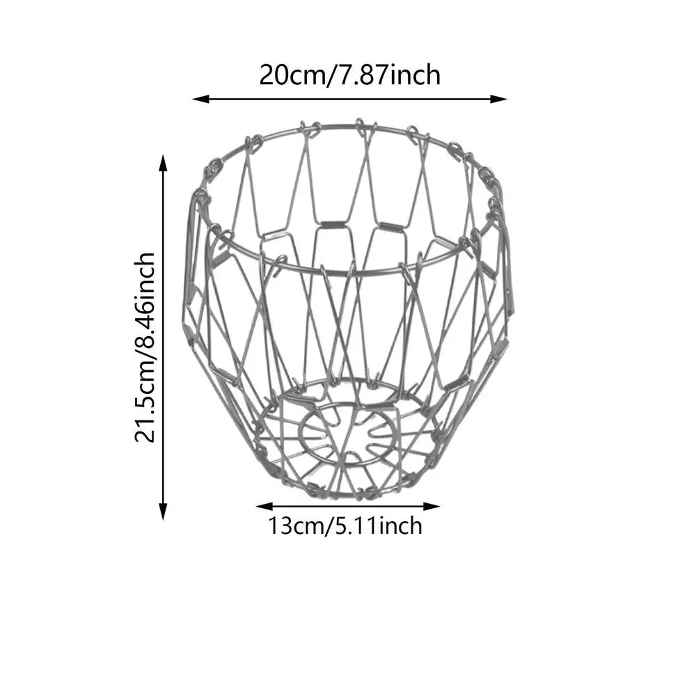 Fruit Basket Transformable Foldable Metal Veggie Basket Multi-functional Large Capacity Creative Fruit Basket for Interior