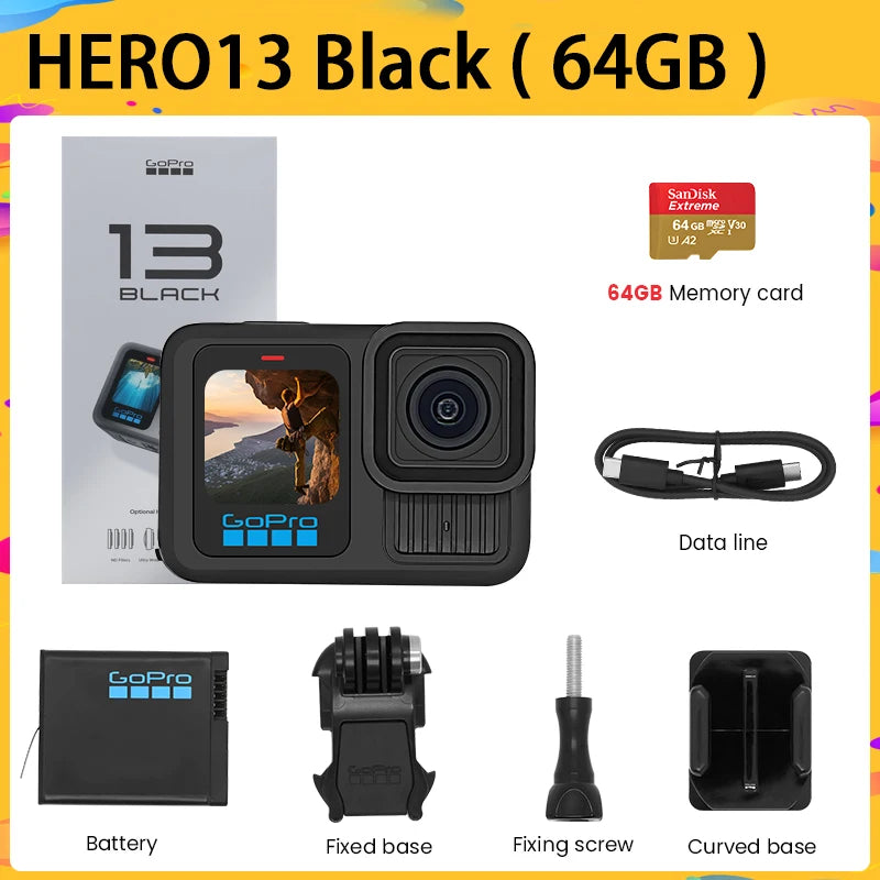 GoPro HERO13 Black Action Camera Go Pro 13 Anti Shake Cycling 5.3K Camera