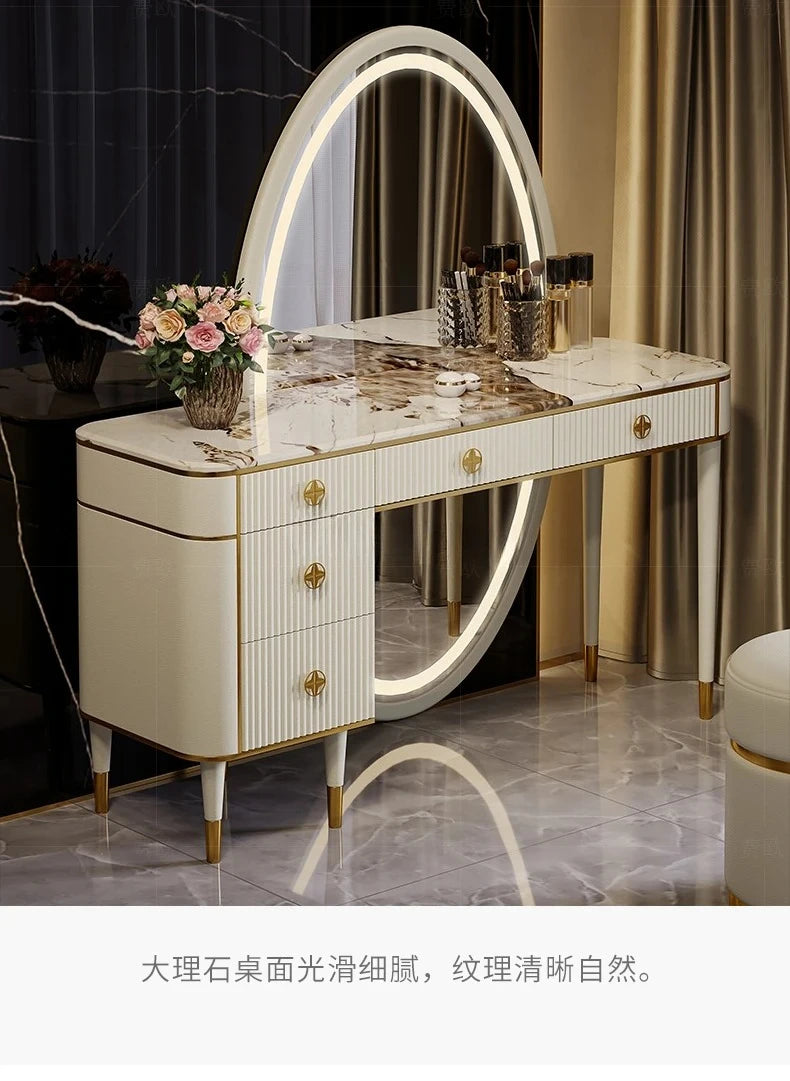Dresser Bedroom Modern Minimalist Marble Integrated Makeup Table