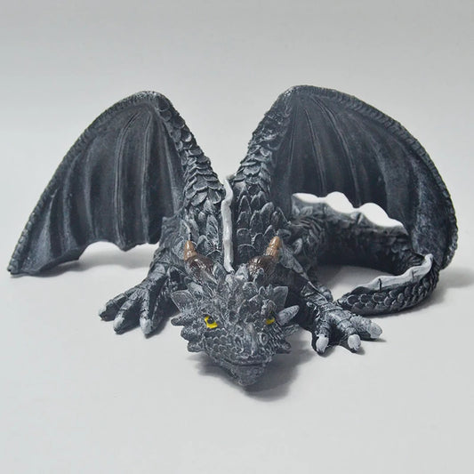 Garden Big Squatting Dragon Sculpture Guardian Statue Garden Dragon Sculpture Halloween Outdoor Gothic Decor