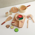 B78B-Montessori Children's Play Cooking Set  Wooden  Vegetable Pot Model Pretend  Wooden Kitchen Play Cooking Set