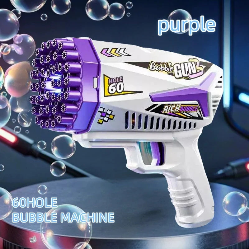 Large Capacity Automatic Bubble Gun with LED Lights - Rechargeable Fun! | AlluCanFind
