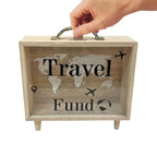 Money Saving Box Coin Saver Wooden Money Bank With Clear Window Reusable Cash Savings Case For Couples Friends Partners Children