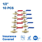 KING SMART Crimp/F1807 PEX 1/2" Full Port PEX Ball Valve; for Hot and Cold Water System; 10Pcs/Case; 80410