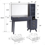 Luxurious and High-grade Cosmetic Table, Large-capacity and Multi-storage Closet Integrated Dresser with Mirror Cosmetic Table