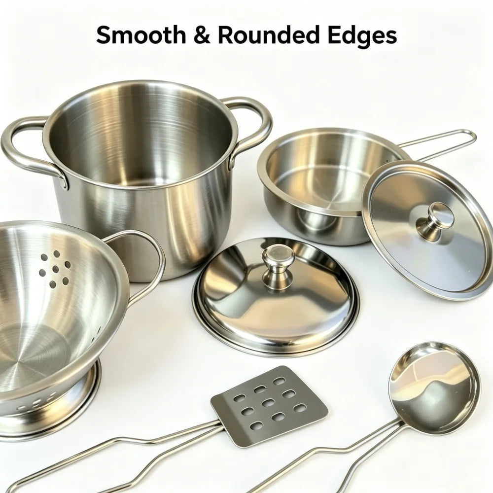 Mini Stainless Steel Kitchen Toy, Small Toy House Cooking Utensil Set, Children's Puzzle Kitchen Experience Toy