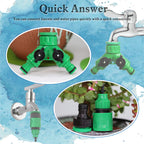 1/4" Hose Drip Irrigation System 360 Degree Adjustable 8 Hole Sprinkler Kit Garden Watering Inserting Ground Micro Flow Dripper