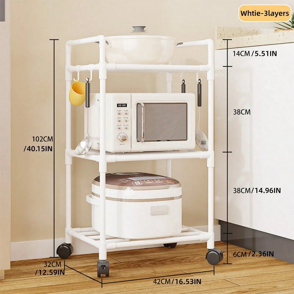 Kitchen Storage Rack - Floor-Standing Multi-Level Shelving Unit - Storage Shelf - Storage Rack