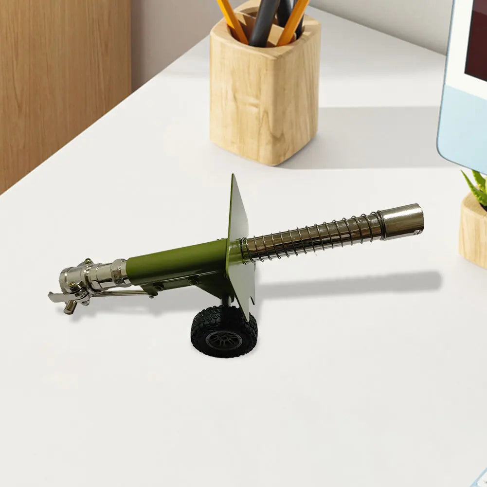 Firecracker Artillery Cannon Stainless Steel Mini Cannon Model Firecracker Launcher Model for Outdoor Games and Collectors