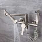 Foldable Kitchen Faucets with Double Joint Swing Arms Pot Filler Faucet Retractable Spout Bidet Sprayer Laundry Sink Mixer Tap