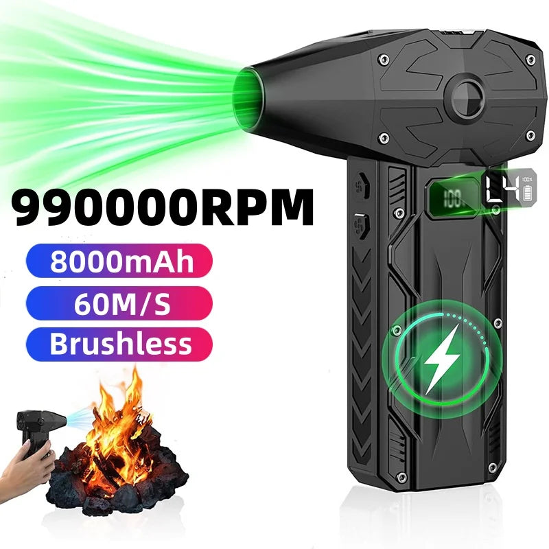 Mini Handheld Turbo Jet Fan 990000RPM Powerful Compressed air Duster for Car Dryer/PC/Home-Industrial Duct Blower Air blow gun
