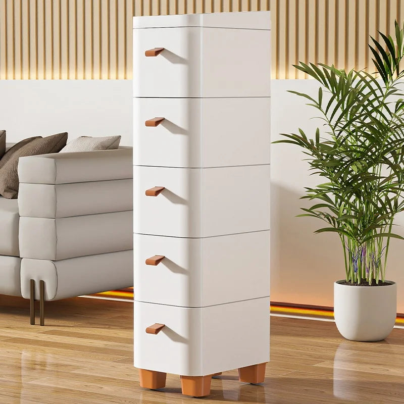 Narrow Space Storage Cabinet Drawer Style Kitchen Bathroom Multi-layer Organizer Shelf Insert for Tight Spaces Plastic Material