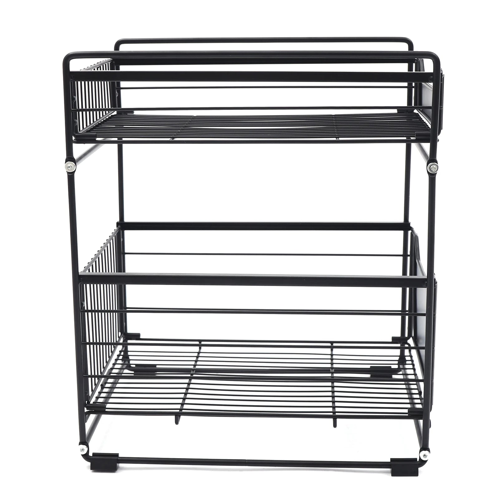 Double-Layer Large Storage Rack Space Saving Rack Organizer Hidden Push-Pull Drawers for Sink Countertops Corners