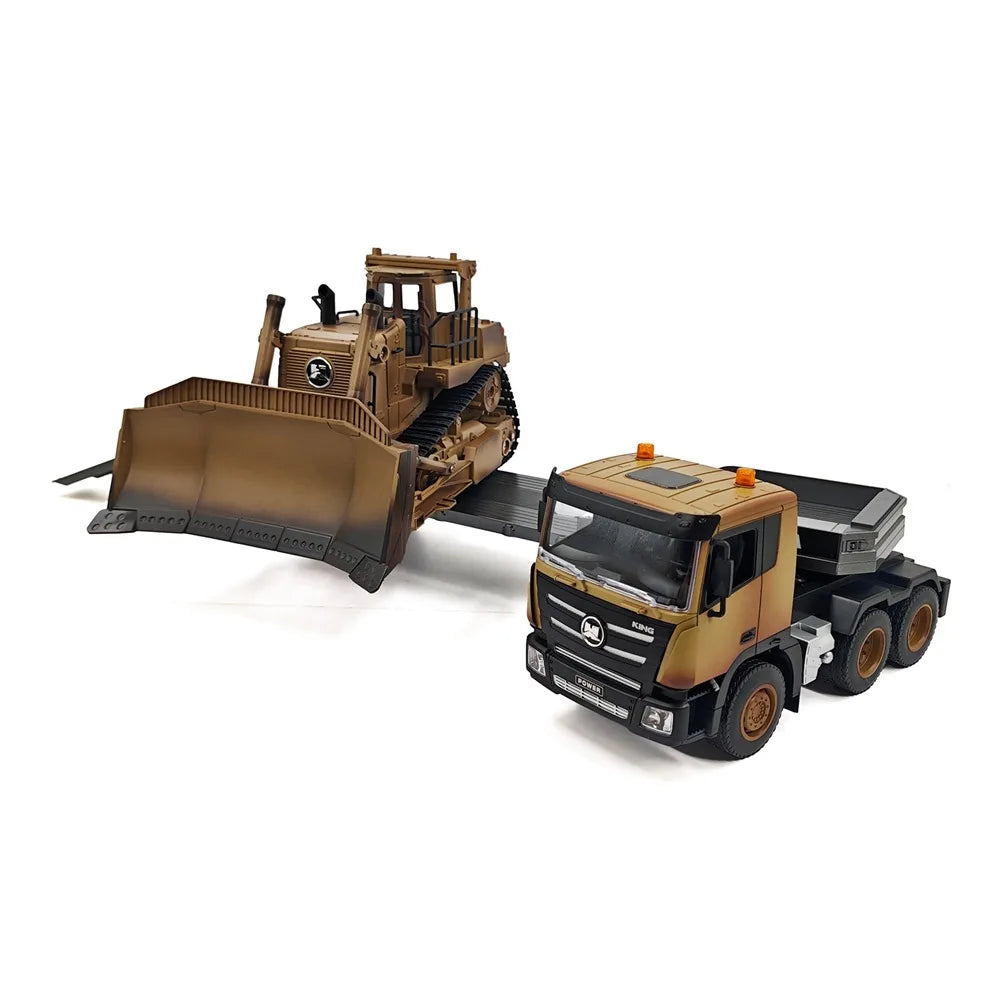 1/18 Rc Truck Alloy Tractor Thelink 1318 Remote Controlled Bulldozer D9r Collaborative Engineering Trucks Boy Toys Huina1554