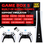 NEW GB5 Video Game Console 64GB/128GB 40000 Free Games HD TV Game Box 5 Two Gamepads For PS1/PPSPP/MAME Arcade Gaming Stick