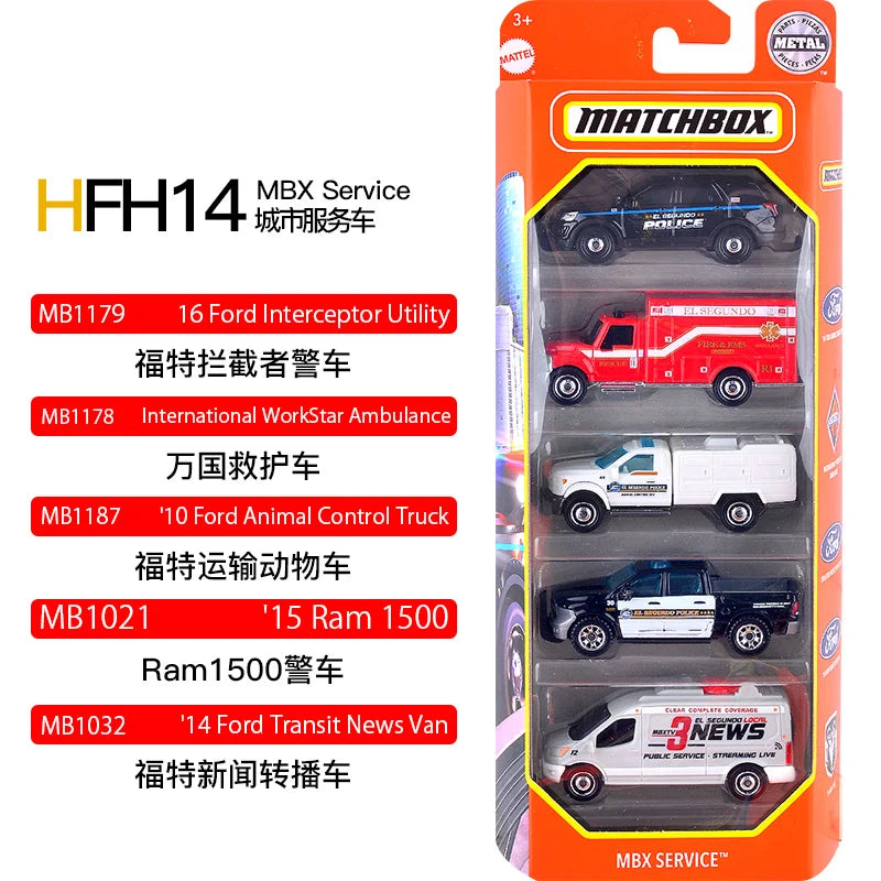 [Genuine]Matchbox Original Five Car Set Die Casting Alloy Toy Model Track Car Collection Decoration Surprise Gifts Play Vehicles