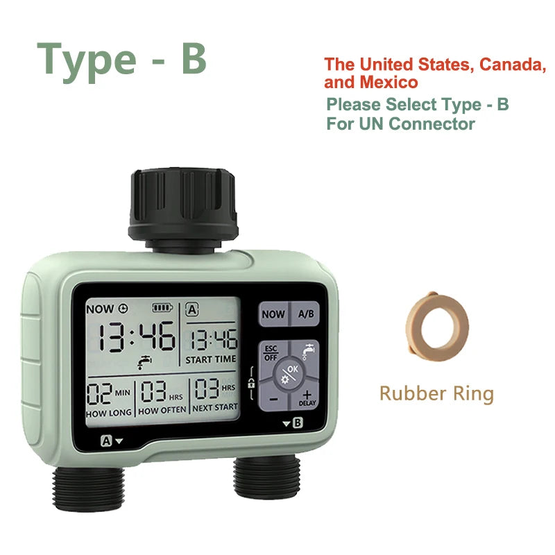 Eshico HCT-326 Super Timing 2-Outlet Water Timer Precisely Watering Up Outdoor Automatic Irrigation Fully Adjustable Program