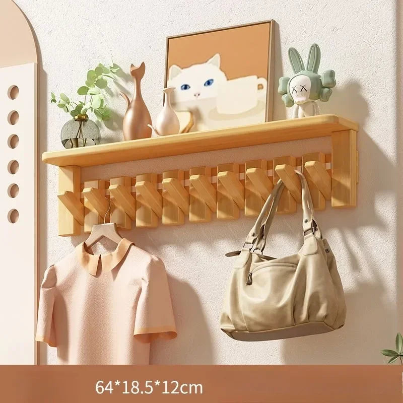 Solid Wood Modern Nordic Creative Wall Clothes Hanger Luxury Living Room Bedroom Clothes Racks Household Storage Home Furniture