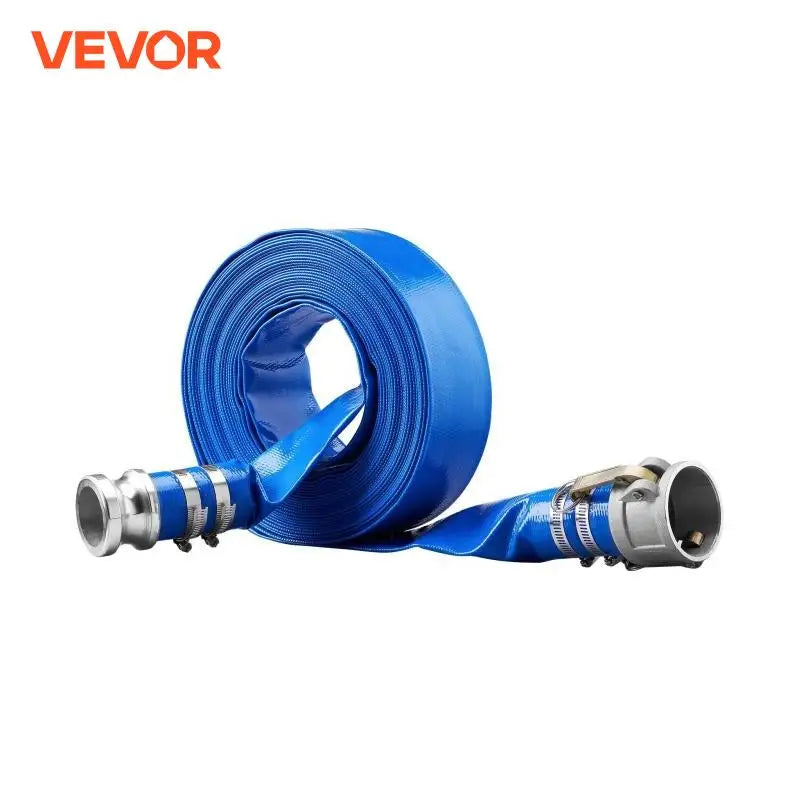 VEVOR Pool Drain Hose 2 inch by 50ft Durable PVC Material Includes Clamps, Fits Pumps&Sand Filters, Ideal for Pool Water Removal