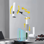 Smart Digital Display Basin Faucet 3 Function Pull Out Waterfall Spout Deck Mount Cold Hot Water Mixer Liftable Sink Crane Tap