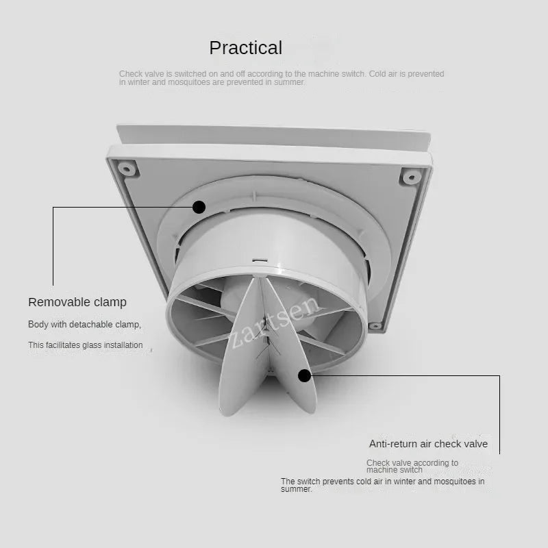 4/6 Inch Exhaust Fan Low Noise Ventilator Fan Home Bathroom Kitchen Be