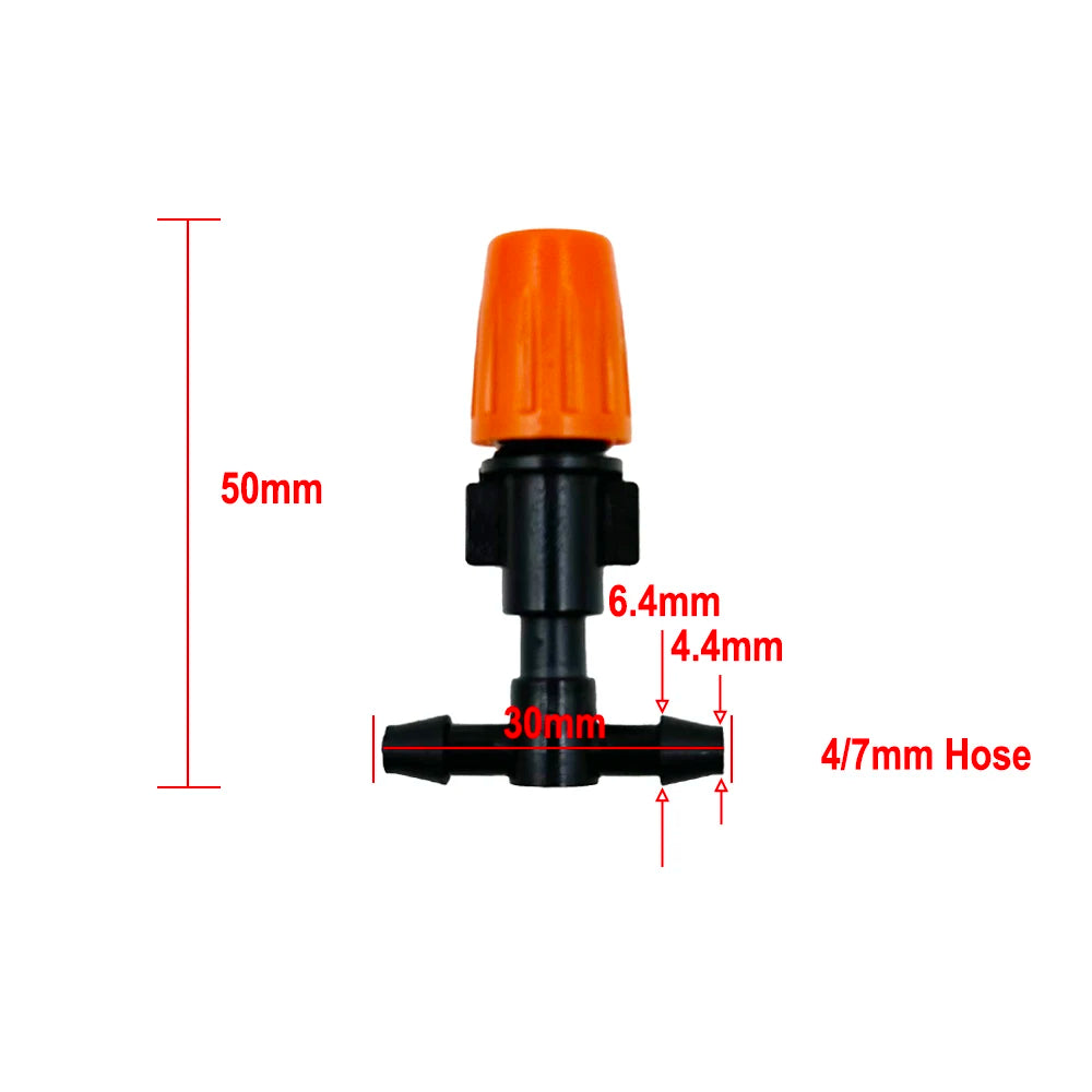 Fog Nozzles irrigation system Portable Misting Automatic Watering 5-40m Garden hose Spray head with 4/7mm tee and connector