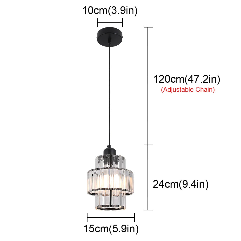 Luxury Pendant Light Crystal LED Chandelier Nordic Home Decor Ceiling Lamp Modern Kitchen Island Dining Living Room Fixture Lum