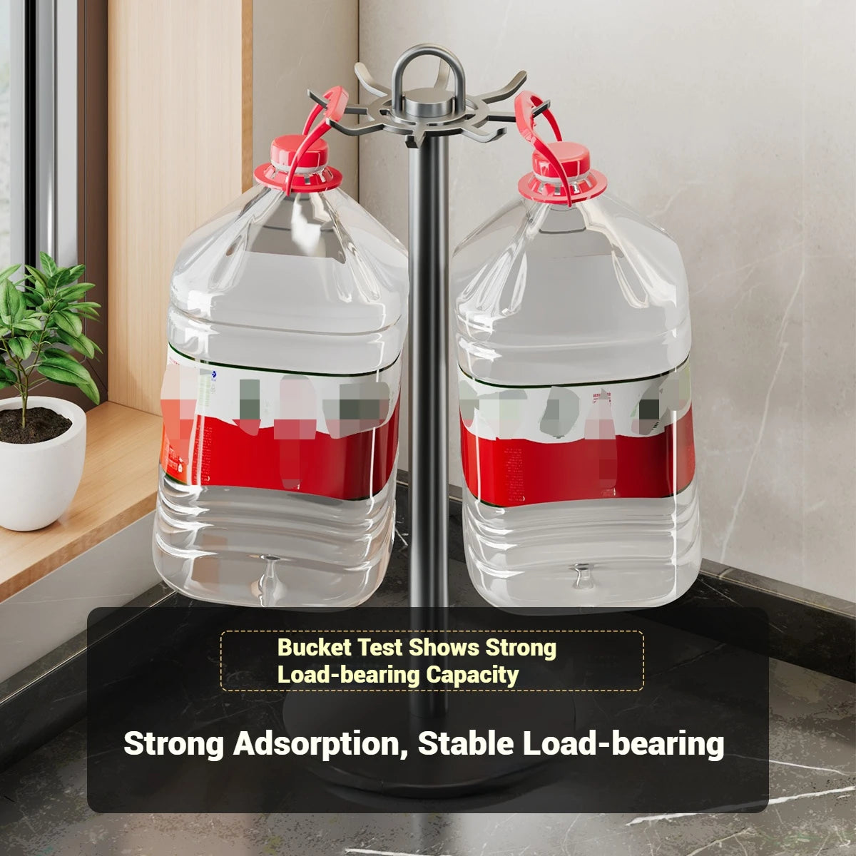 Kitchen Utensil Stand: Rotating Storage Hanger with 8 Hooks, for Countertop Organization Rotatable Cooking Utensils Holder