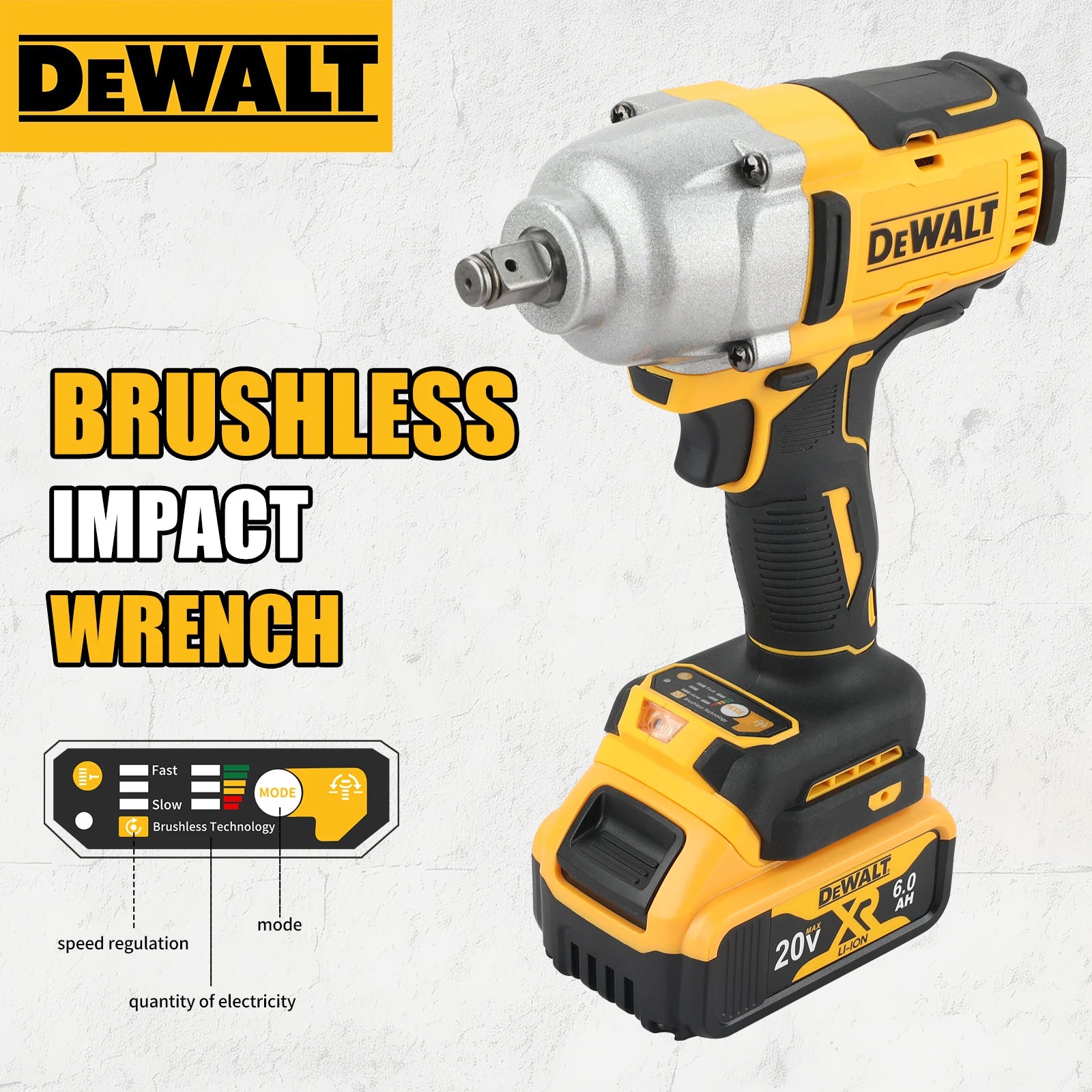 DEWALT Impact Wrench 1/2" Inch High Torque With Hog Ring Anvil 20V Brushless Cordless Wrench Dewalt Power Tools DCF900