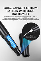 Professional wireless microphone 2 channels charging handheld home karaoke KTV performance singing microphone