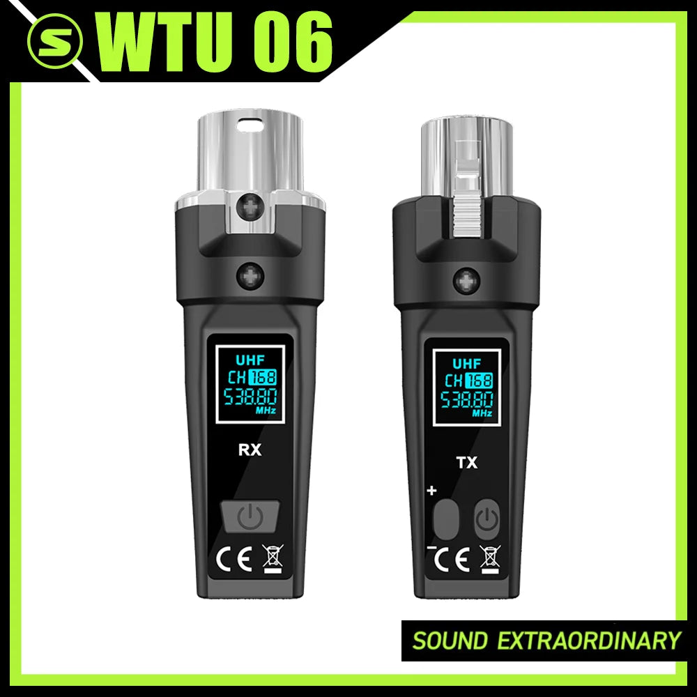 Dynamic Microphone Wireless UHF Converter XLR Wireless Microphone System Transmitter and Mic Receiver for Audio Mixer Guitar