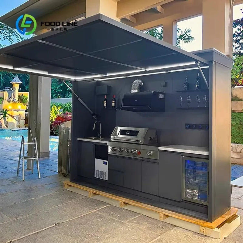 Customized Stainless Steel BBQ Outdoor Kitchen Cabinets,  Modular Outdoor Kitchen Island Premium Modular