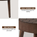 Round Coffee Table Set of 2, Nesting Tables with Honeycomb Pattern, Modern End Table for Living Room, Farmhouse, Brown