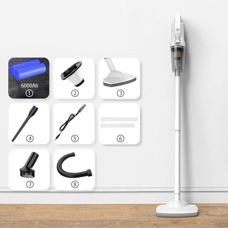 12000Pa Wireless Handheld Vacuum Cleaner Portable Cleaning Machine Mini Wireless Vertical Washing for Car and Home Appliance