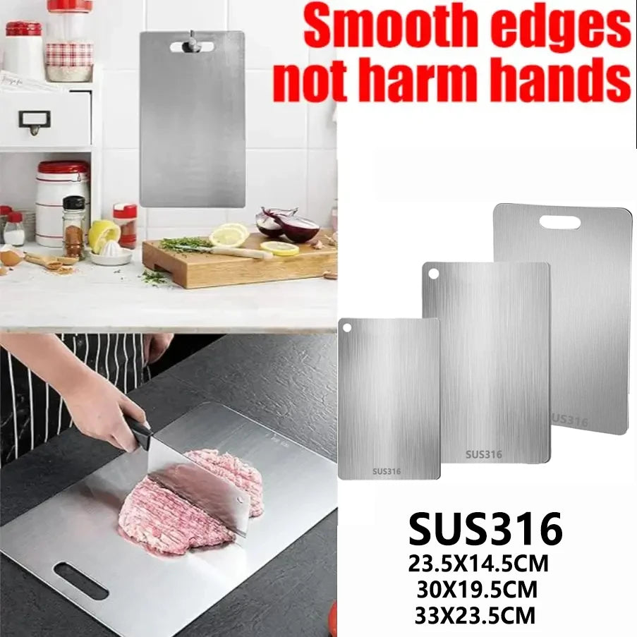 Kitchen-specific cutting board, 316 stainless steel double-sided panel, kitchen accessory tools, food-grade meat cutting board