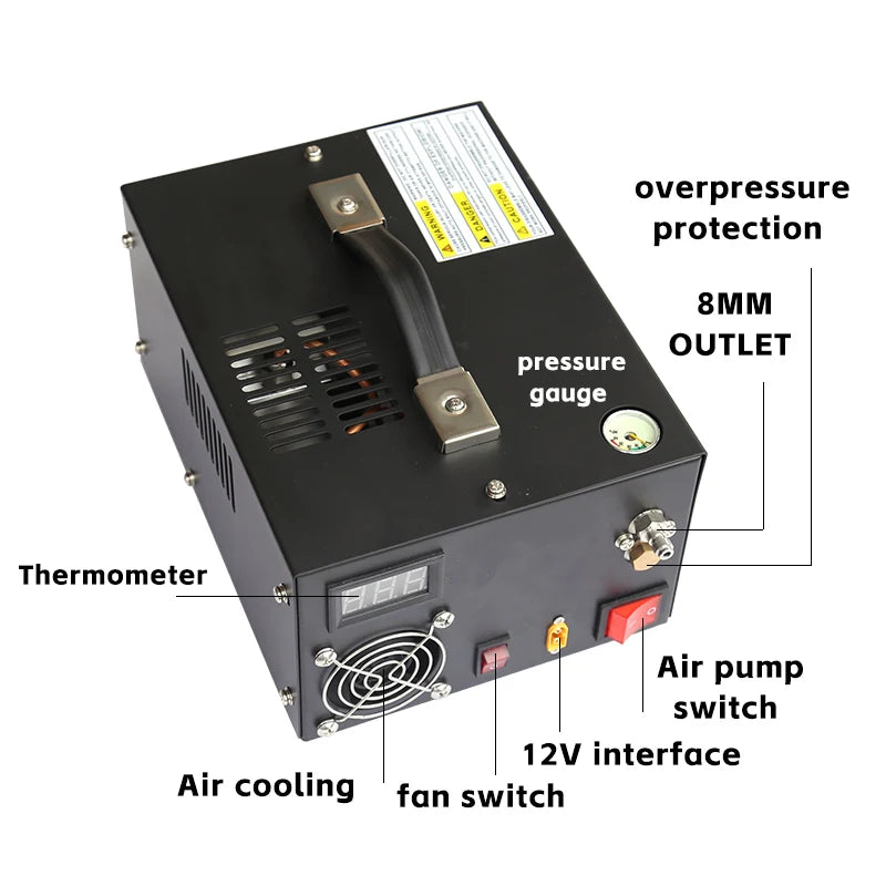 220V 12V Pcp Air Compressor 300Bar 4500psi Pneumatic Rifles Diving High Pressure Pump  30MPA PCP Shooting Pump Inflator