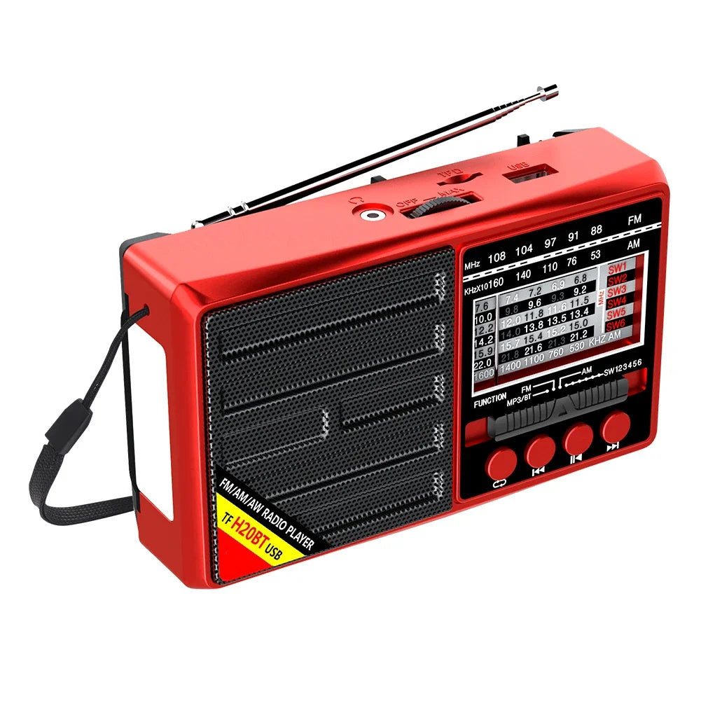 Portable Mini Radio Full Band FM/AM/SW Battery Operated Radio Player with Telescopic Antenna Emergency Radio Built-in Speaker