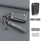 Leather Car Remote Key Case Fob Cover Protector Holder Shell For VW Volkswagen Golf 7 MK7 Tiguan MK2 T-roc T-cross Accessories