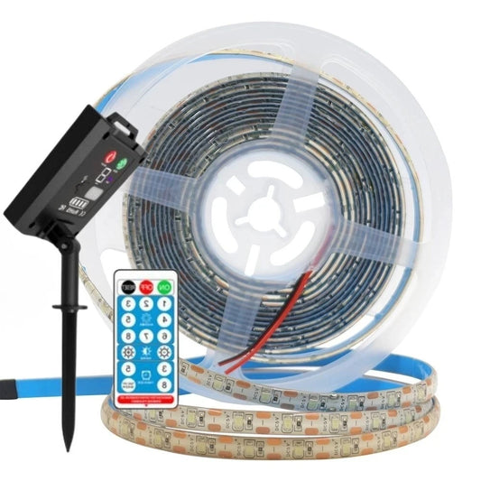 Solar LED Strip With Remote IP65 Waterproof 5V 2835 60Leds White/Warm White Flexible Ribbon Lamp Outdoor Courtyard Garden Light