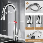 2024new Kitchen Faucets Brass material Pull Out Kitchen Sink Water Tap Deck Mounted Mixer Stream Sprayer Head Hot Cold Taps