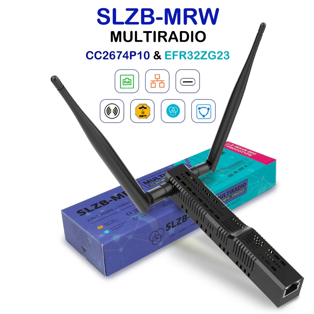 SMLIGHT SLZB-MR1/MR2/MR3/MRW10 Multiradio Zigbee 3.0 USB and WiFi Gateway Coordinator POE Thread Zigbee2MQTT Home Assistant ZHA