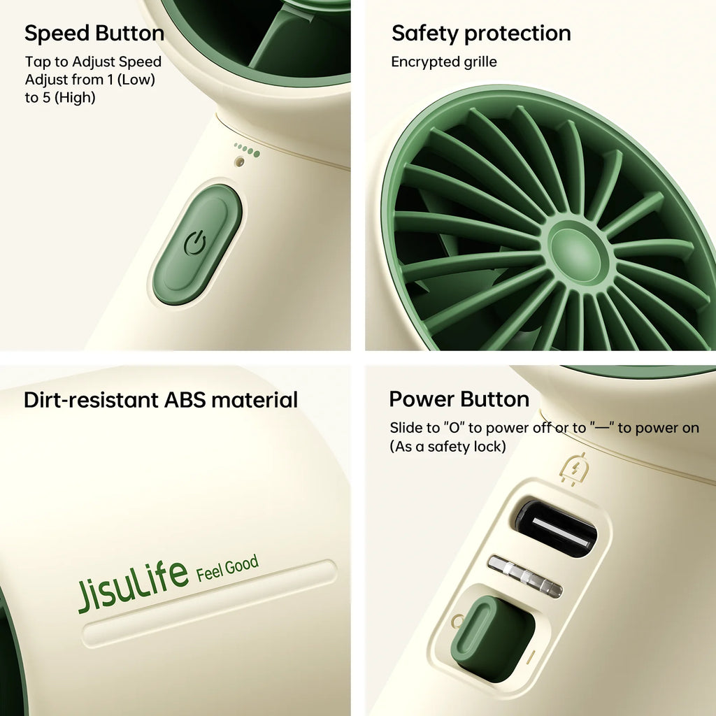 JISULIFE Christmas Special Edition Portable Handheld Fan 4000mAh Battery 5-Gear Fan Gifts for Women Men Kids Gift for Festival