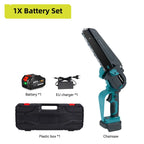 NEWBENY 8 Inch Brushless Electric Chainsaw with Oil Cordless Garden Pruning Chainsaw Woodworking Tool For Makita 18V Battery Pin