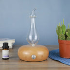 Aroma Essential Oils Diffuser Nebulizer Wooden Glass Air Fragrance Ele