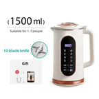 220V 1.5L Soybean Milk Machine 10-leaf Blade Breakfast Machine Electric Juicer Blender Mixer Wall Breaking Machine