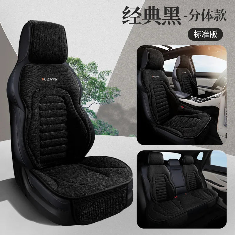 All-Season Linen Car Seat Covers Universal Fit for Sedans SUVs Trucks - Breathable Durable Comfortable Interior Accessories